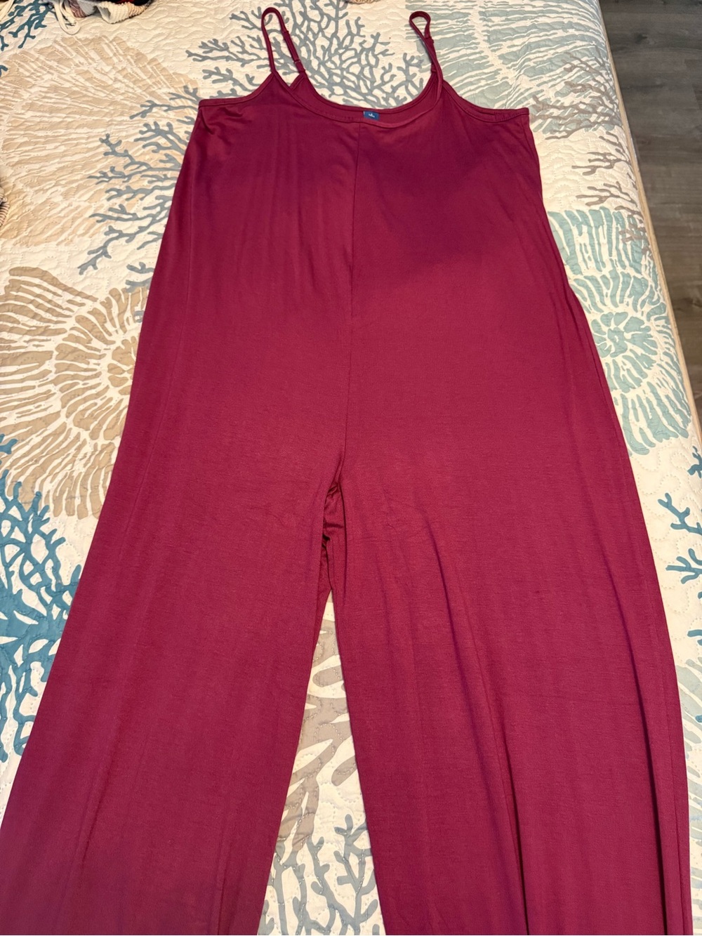 Old Navy Burgundy Sleeveless Wide-Leg Jumpsuit